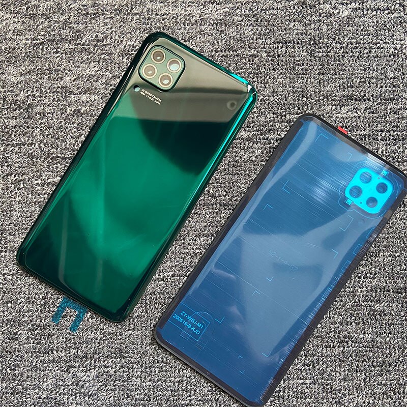 6.4 &quot;Voor Huawei P40 Lite JNY-L21 JNY-L22 Back Glass Cover Batterij Behuizing Deur Lens Rear Case Met Camera Lens nova 7i 6SE 6 Se: nova7i Add len green