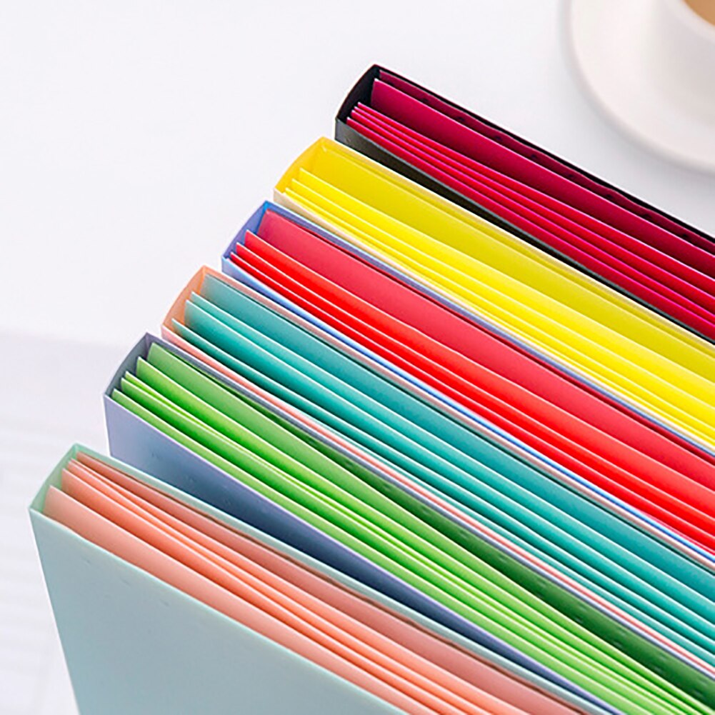 A4 File Storage Bag Multi-layer Papers Accordion Pocket Buckle Storage 5 Into Folder Holder Organizer Office Stationary