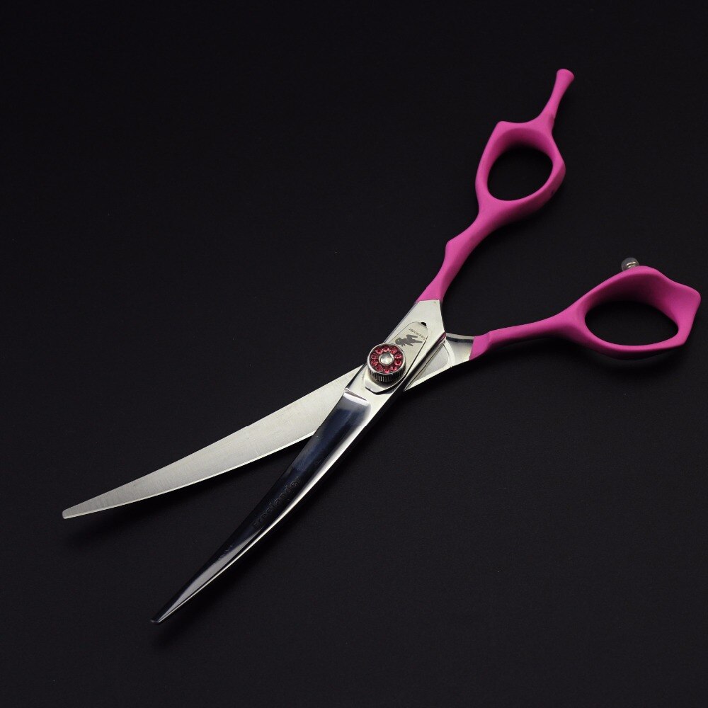 Freelander japan 440c 7.0 tommer lyserød maling håndtag high-end pet grooming saks 4 stykke sæt hårplejeværktøjer