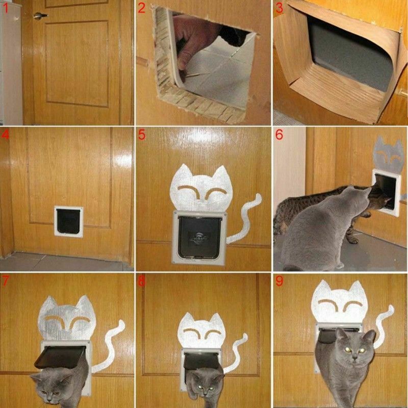 Lockable dog cat kitten security door ABS door plastic S / M / L Animal small cat dog door pet supplies