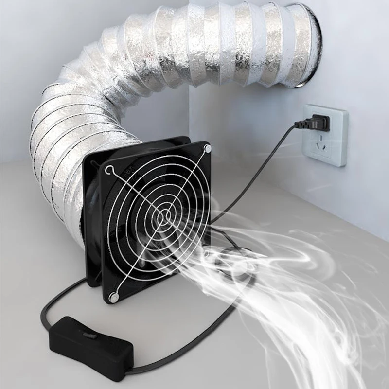 Extractor de humo doméstico, ventilador de escape fuerte para habitación de alquiler, cocina, conducto, ventilador de baño, ventilador de velocidad ajustable