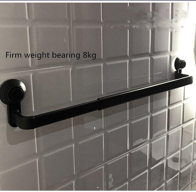 Justerbar slagfri håndkleholder rack bad slitesterk sugekopp håndkle barer plassbesparende
