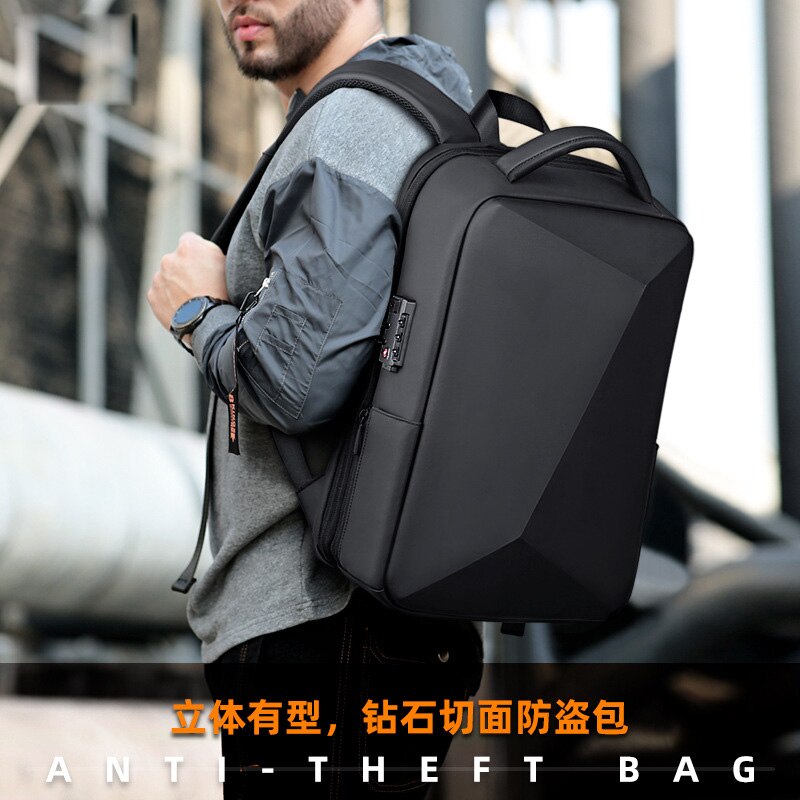 Mochila masculina com trava antifurto para laptop, mochila de 15.6 polegadas com fechamento usb para carregar laptop, bolsa para viagem de alta qualidade, mochila masculina de negócios