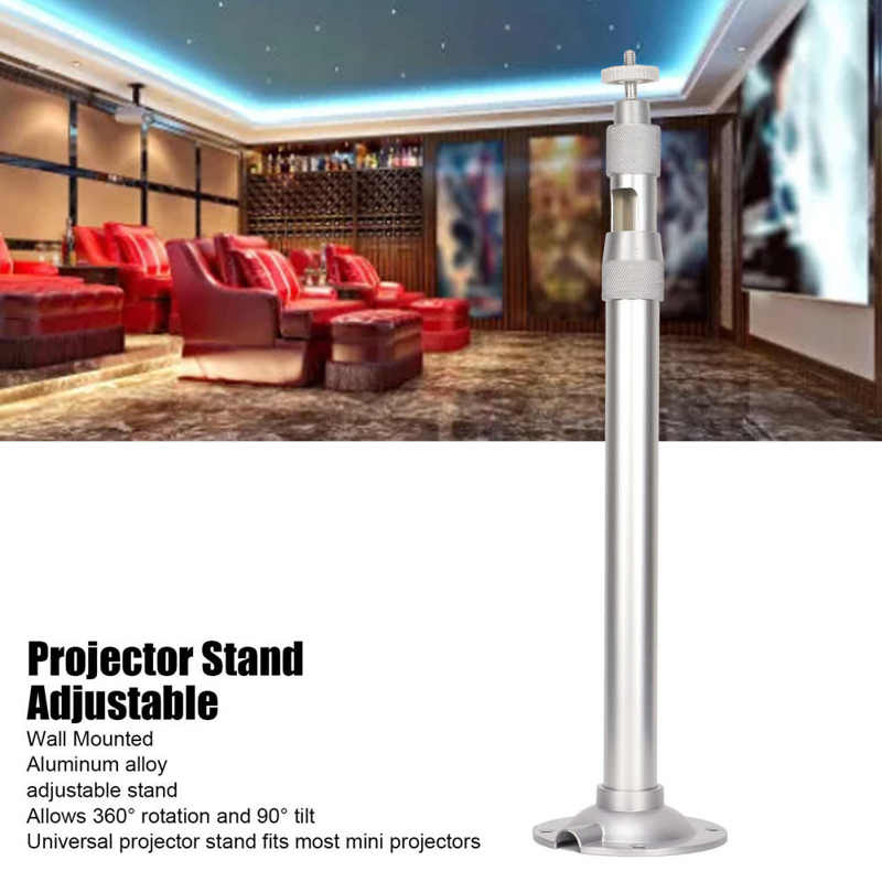 Projector Ceiling Mount 360° Adjustable Universal Projector Mount Wall Mounted 5kg Load with 1/4in Thread Projector Mount