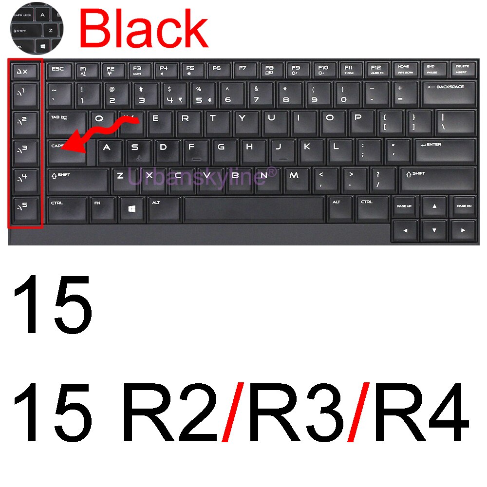 Keyboard Cover for Alienware M15 R7 M17 R5 R6 X14 X15 R1 X17 R2 Area-51m R3 R4 13 14 15 17 18 Protector Skin Case Silicone ALW: Black 15