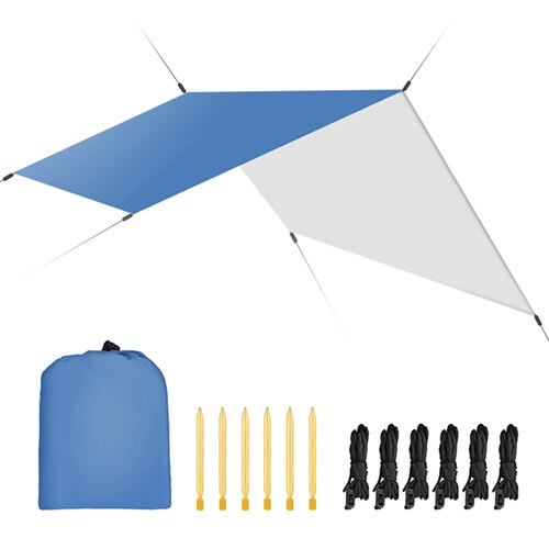 Vela de sombra para jardín impermeable, tela de poliéster cuadrada, al aire libre para acampar, senderismo, patio, refugio para jardín, toldos para cochecitos: Azul