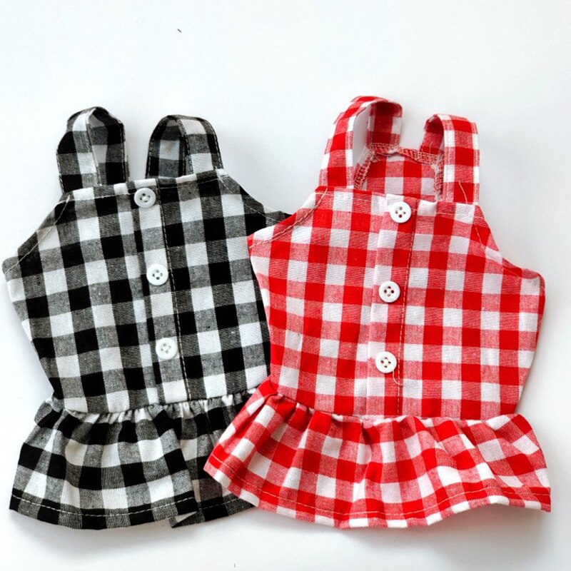 Plaid Huisdier Kleding Hond Kat Rok Teddy Bichon Chihuahua Kleine En Middelgrote Hond Jurk Katoen Doggie Jurk Kleding Voor Kleine honden