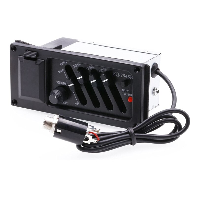 Guitar EQ Equalizer System 4-Band Acoustic Guitar Preamp Piezo Pickup EQ 7545R Guitar Acceseories