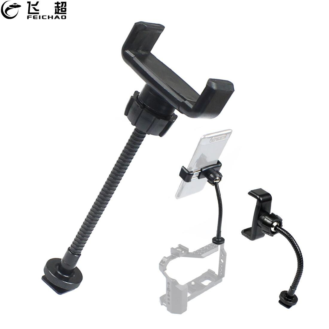 Metall flexibel Arm Drehbare Kopf Faul Telefon Halfter Clip Handy, Mobiltelefon Selfie Live Halfter Halterung Kalten Schuh Stativ LED Ring licht