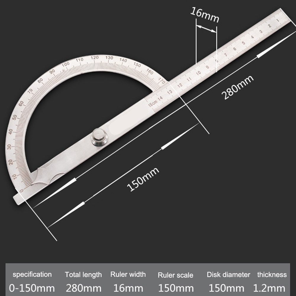Règle multifonction en acier inoxydable, coulissant, réglable, Angle combiné, outil de mesure du niveau du rapporteur, rapporteur 180 °