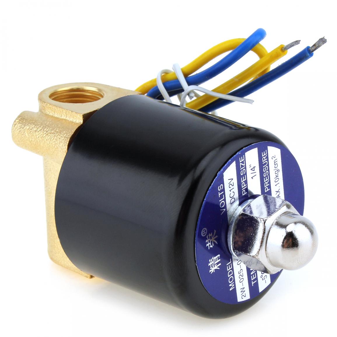 Magnetventil  dc 12v 1/4 " npt n/c messing normalt lukket elektrisk ventil til vandolie luft diesel-gas brændstoffer