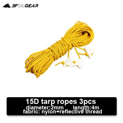 3F UL Gear – cordes réfléchissantes pour tente ou bâche, 4mm/2mm/1.5mm de diamètre, 2m/4m/20m