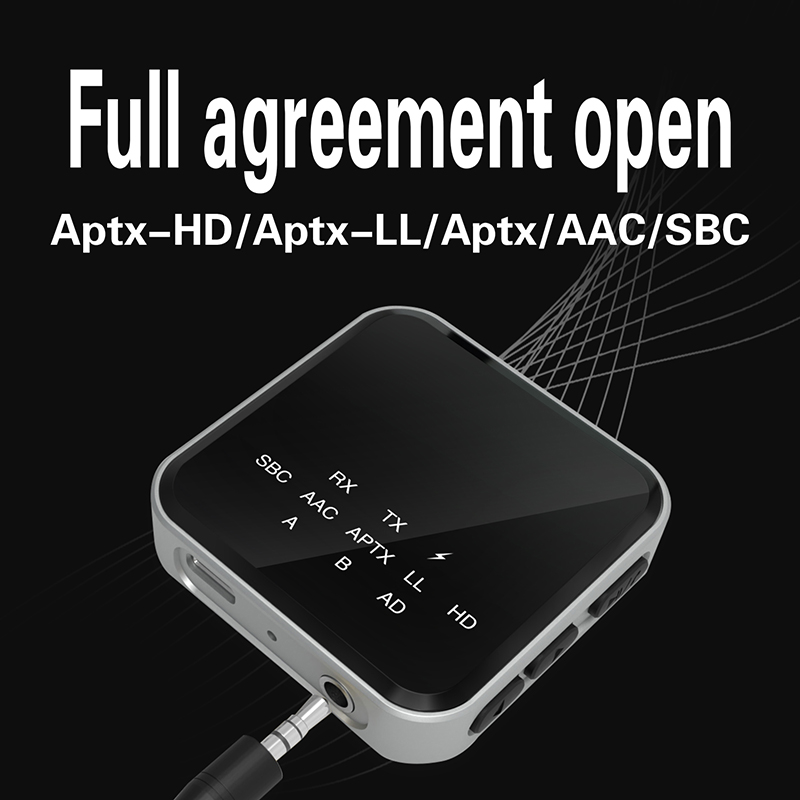 Qualcomm aptX-LL/HD Low Latency Bluetooth 5.2 Audio Receiver Transmitter Handsfree Wireless Stereo Music Adapter Multipoint