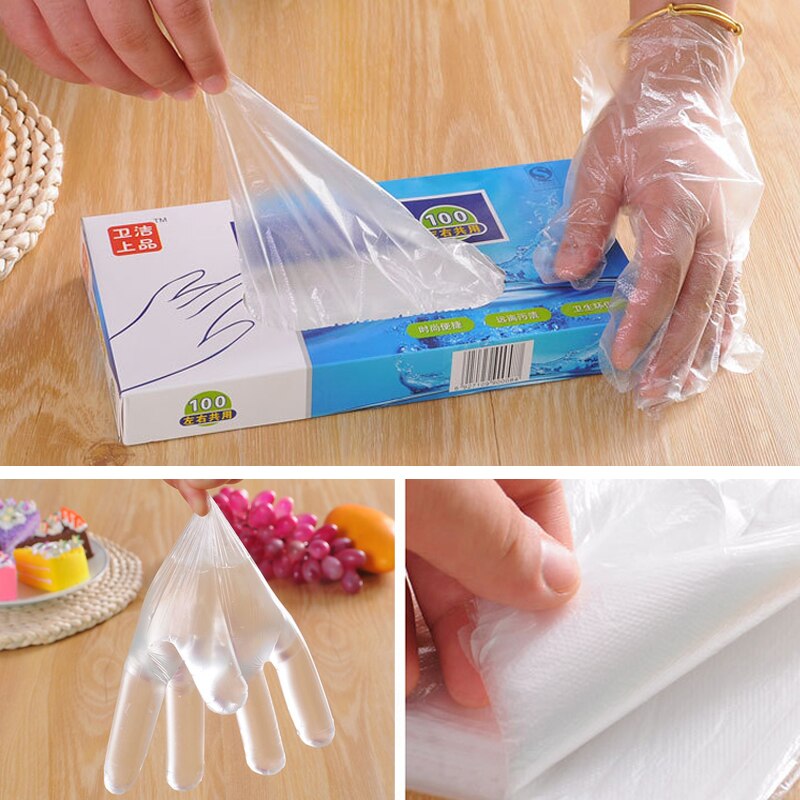 Einweg PE Handschuhe Transparent Kunststoff Lebensmittel Sicher Polyethylen Handschuhe Lebensmittel Prep Handschuhe Hause Reinigung Handschuhe Küche Zubehör