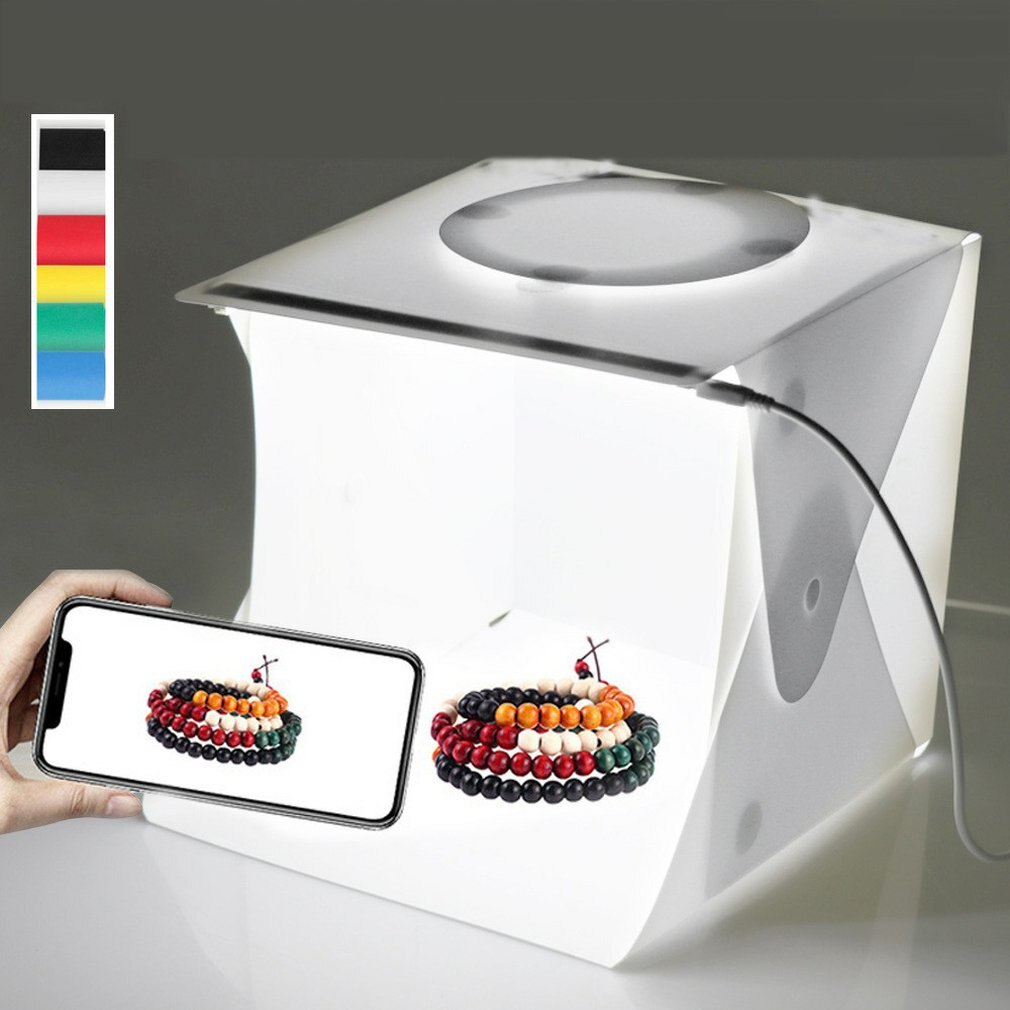 Illuminazione A LED Evidenziare Fotografia Portatile Photography Studio Fotografico Mini Studio Fotografico Estudio Photobox con 2 Sfondi per Foto Della Fotocamera: Single Light