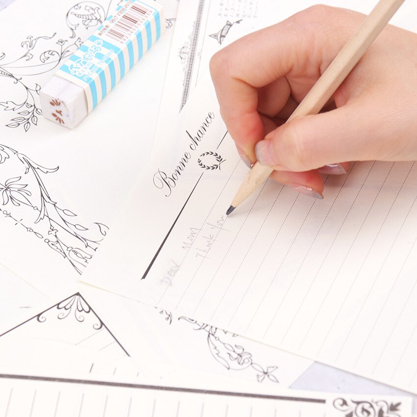 8PCS Kraft Letter Paper Vintage Letterhead Letter Writing Paper Letter Pad Drawing Sketch Pad Stationery