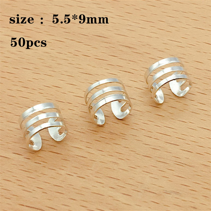 50-100 unids/bolsa, anillos ajustables para trenzas de pelo de colores mezclados, tubos de cuentas para rastas, anillos para el cabello, Clips para puños, horquilla, decoraciones, joyería: Gris oscuro