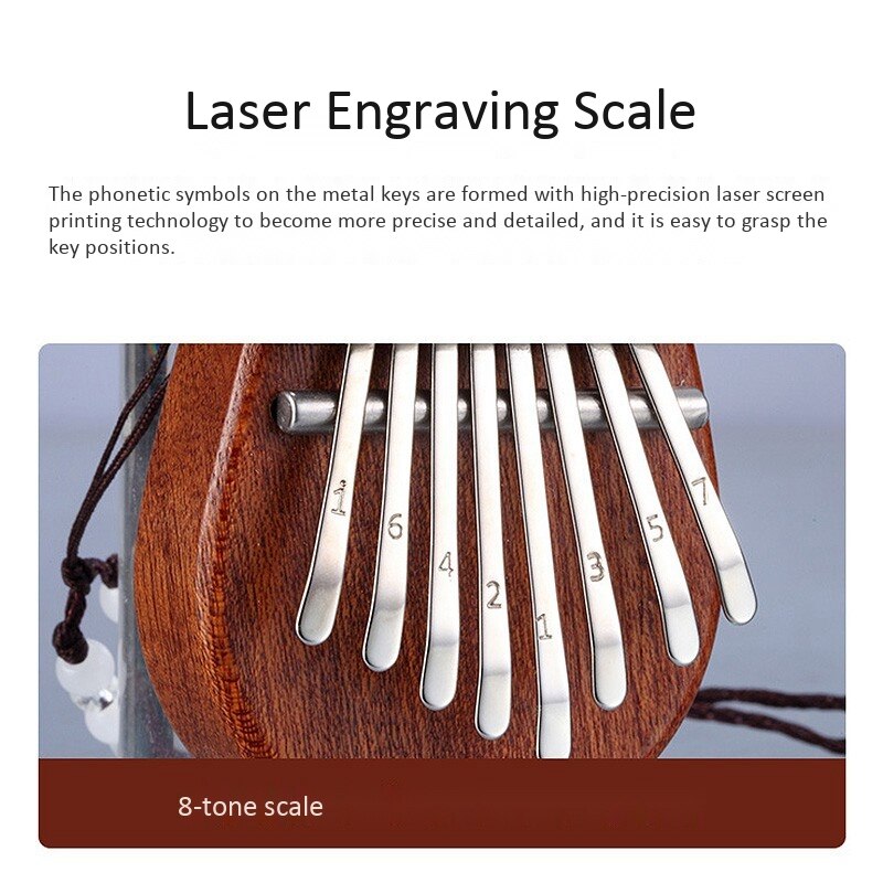 8 clés Mini Kalimba exquis doigt pouce Piano Marimba Musical bon accessoire pendentif