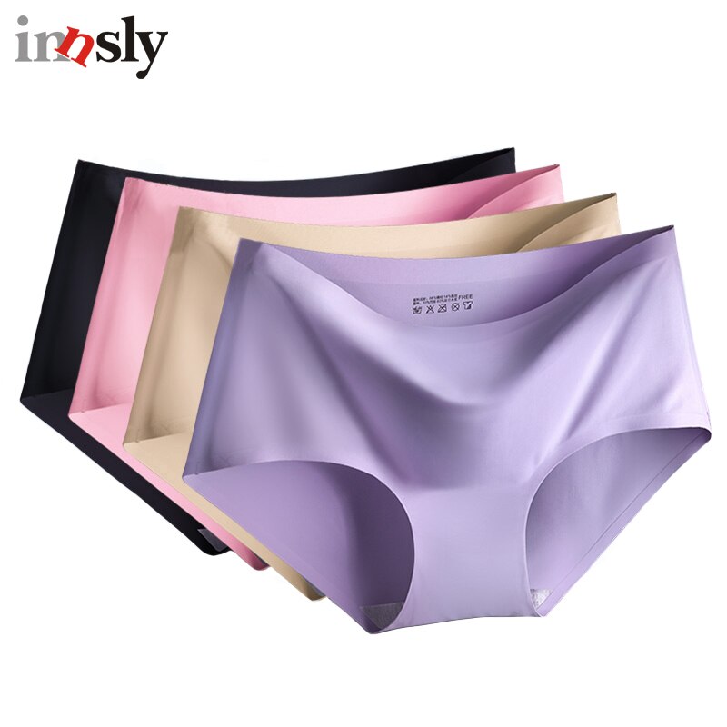 Innsly Summer Briefs Women&#39;s Seamless Panties Traceless One-Piece Underwear Hipster Ice Silk Female Underpants