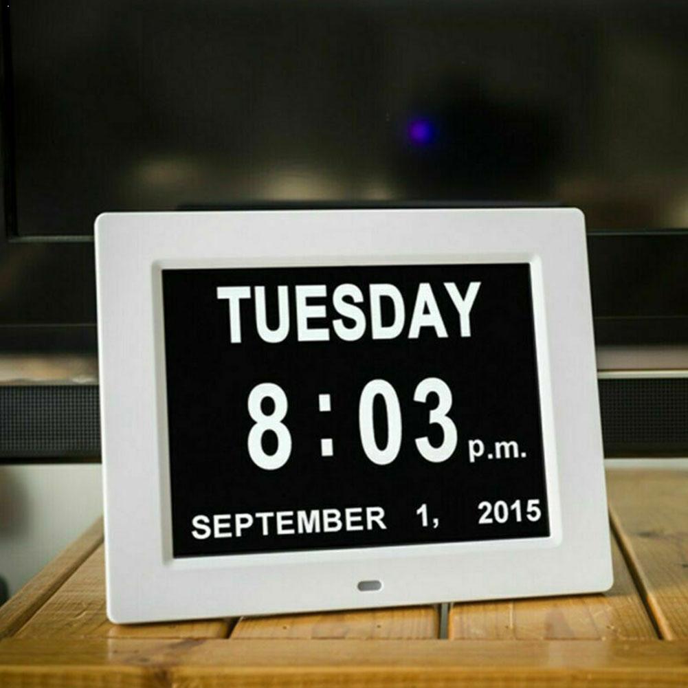 8 digital clock digital dia relógio led calendário hora data semana exibição visual com relógio para os idosos comprometimento adequado eletrônico t6a8
