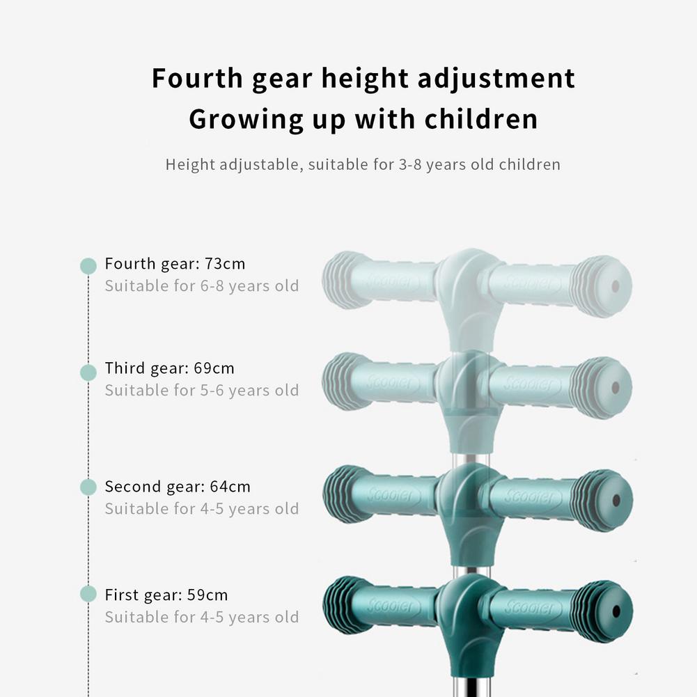 2 in 1 Klapp freundlicher Rolle Mit Faltbare Sitz Und LED Rotierenden Blinkende Räder 3 Rad Tretroller Für 3-8 jahre alt