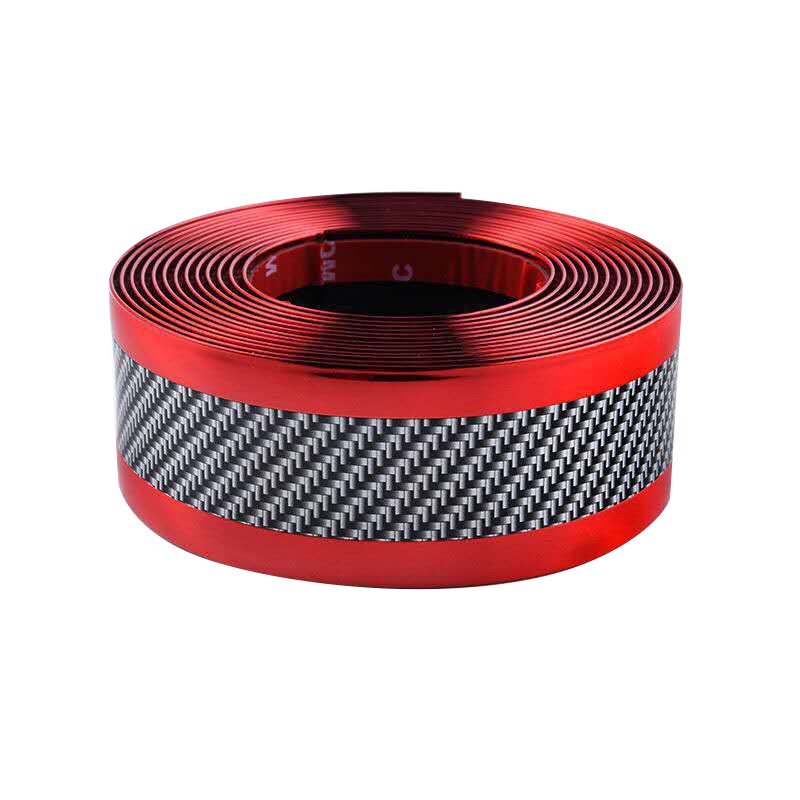 1 Meter Auto Carbon Stickers Auto Drempel Bescherming Sticker Voor Deur Kofferbak Body Bumper Automobiles Exterieur Accessoires: red