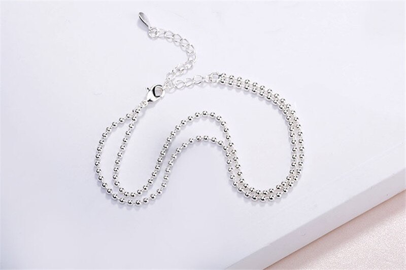 Everoyal Charm Anklets Silver Jewelry For Women 925 Sterling Silver Anklet Female Accessories Double Layers Ankets Girls