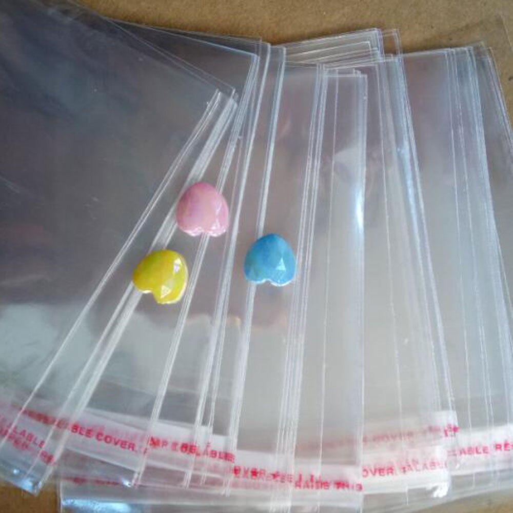 500 sztuk/przezroczyste samoprzylepne uszczelnienie plastikowe torby OPP poli samoklejący z tworzywa sztucznego jasne celofan torby na prezenty torby do pakowania