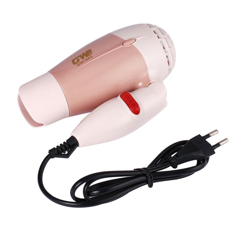 Hårtork mini bärbart hopfällbart handtag kompakt 1000w hårfön fön vind med låg ljudnivå lång livslängd för utomhusresor