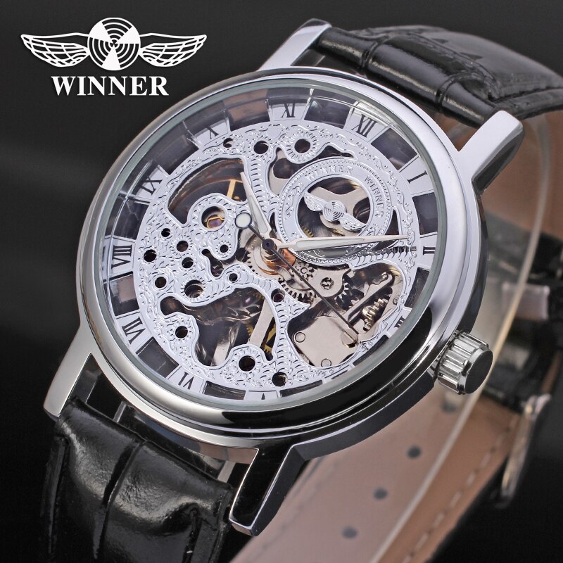 Forsining Automatic Mechanical Watch Luminous Three Eyes Six Needles Skeleton Top Brand Luxury Male Wrist Watch Wrist Clock: w-02-silver