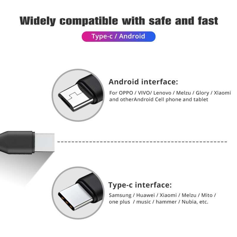 2 em 1 usb c cabo do telefone móvel carregador cabo divisor micro usb curto cabo para vivo oppo tipo c cabo de carga para xiaomi huawei