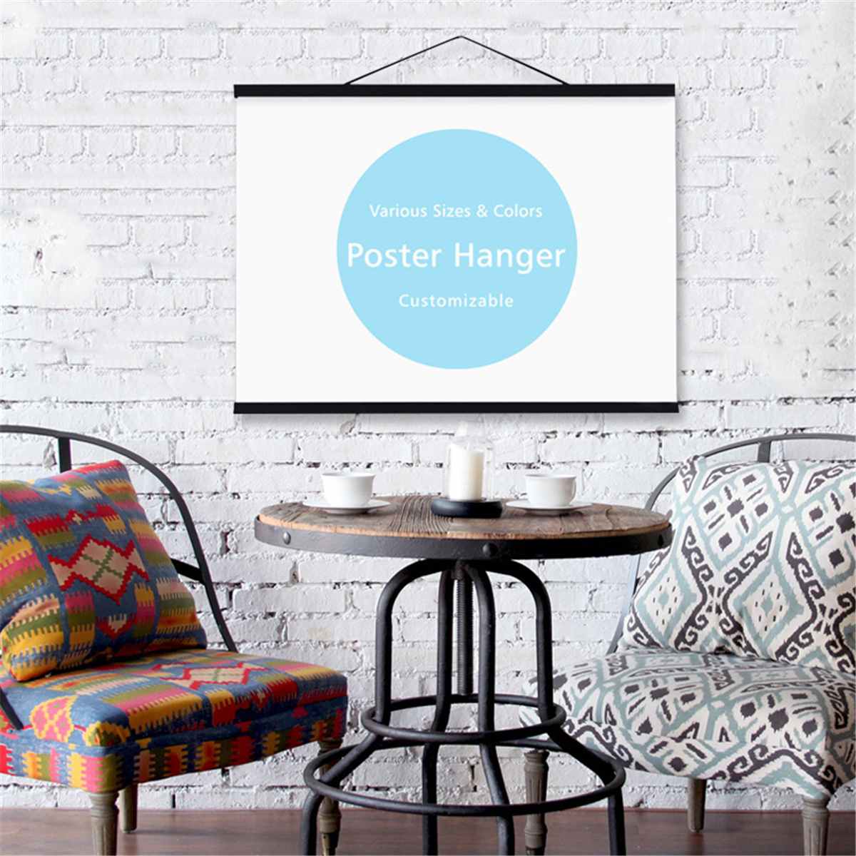 Poster Holder Painting Scroll Photo Hanging scrolls Home Decor Magnetic Poster Frame Wooden Wall Photo Picture Artwork Hanger