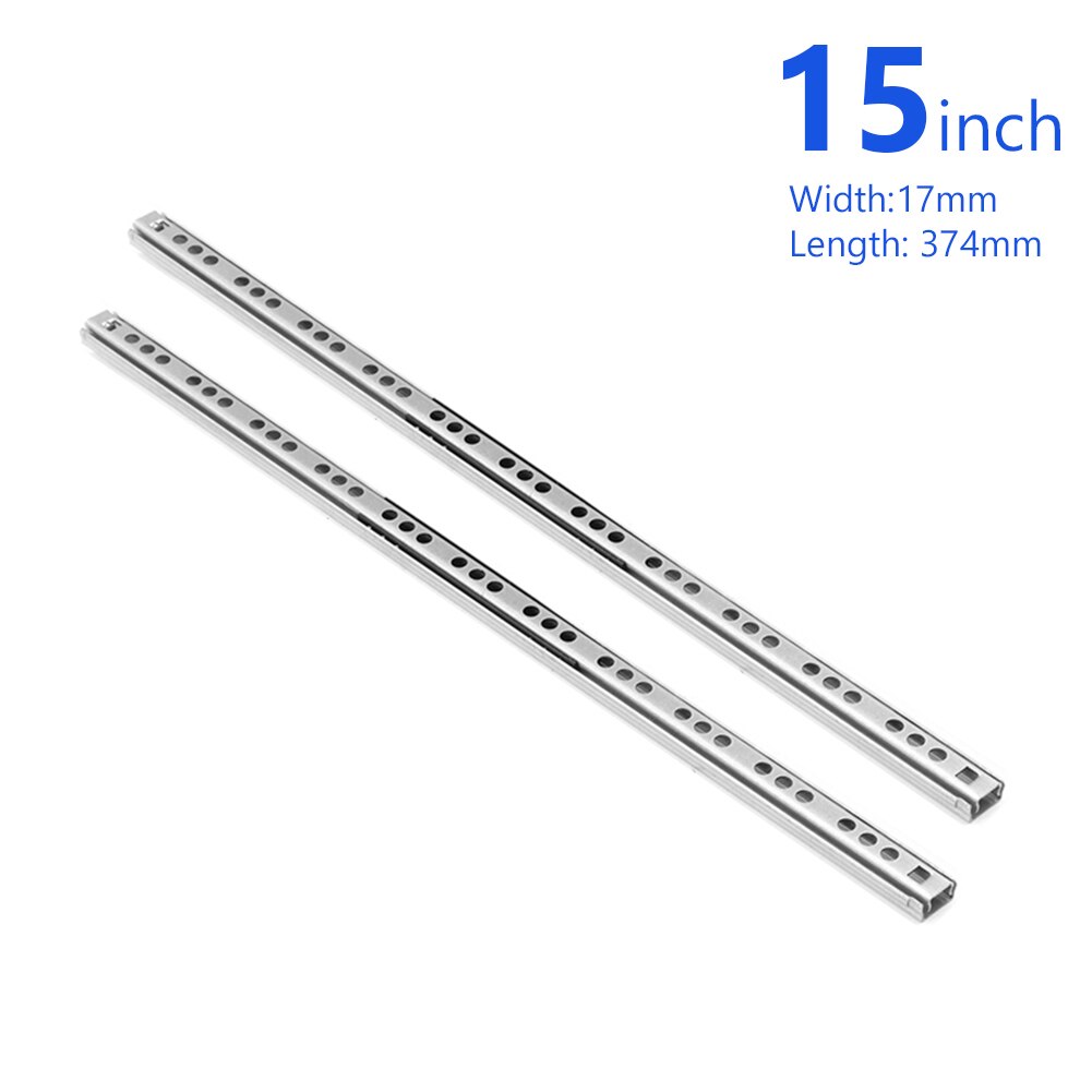 17Mm Breed Micro Gids Staal Bal 2 Stukken Staal Bal 2 Fold Bal Slide Kasten Lade Stalen Bal Slide lade Kast Slides: 374mm