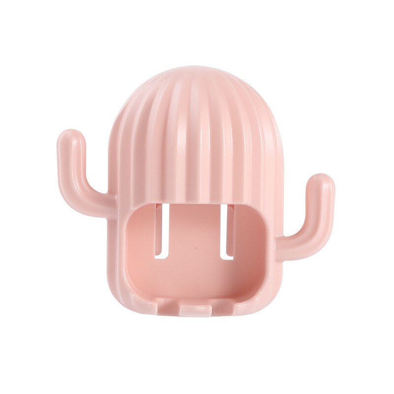 Toothbrush Holder Household Wall-mounted Without Punching Cute Toiletries Rack Free Punch Hanging Cactus Storage Rack: Pink