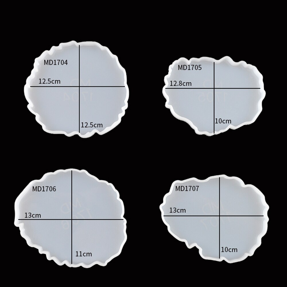4 sztuk DIY Coaster formy zestaw dekoracyjne rękodzieła blacha do pieczenia baza okrągłe żywicy epoksydowej formy biżuteria silikonowa Making: coaster04 05 06 07