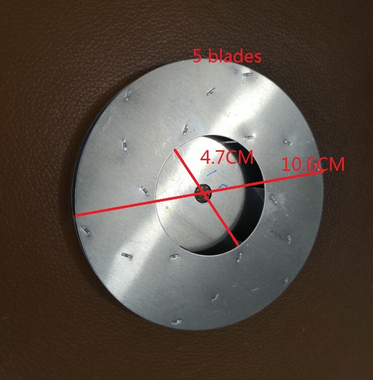 Vacuum Cleaner Parts aluminum fan blade 5-blade Flat impeller 10.6cm for motors