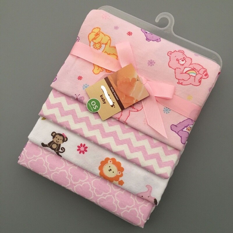 4 stuks Baby Beddengoed Set Leuke Printing Crib Sheet Multi-Functionele Baby deken katoen inbakeren Kids Lakens Wieg enkele Lakens: 4