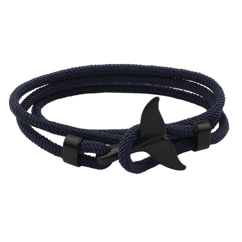 sommer Handgemachte Wal Schwanz Wikinger Seil Schnur Armbinde Strand Surfen Paracord Armbinde Schmuck unisex: 7HH1107548-NB