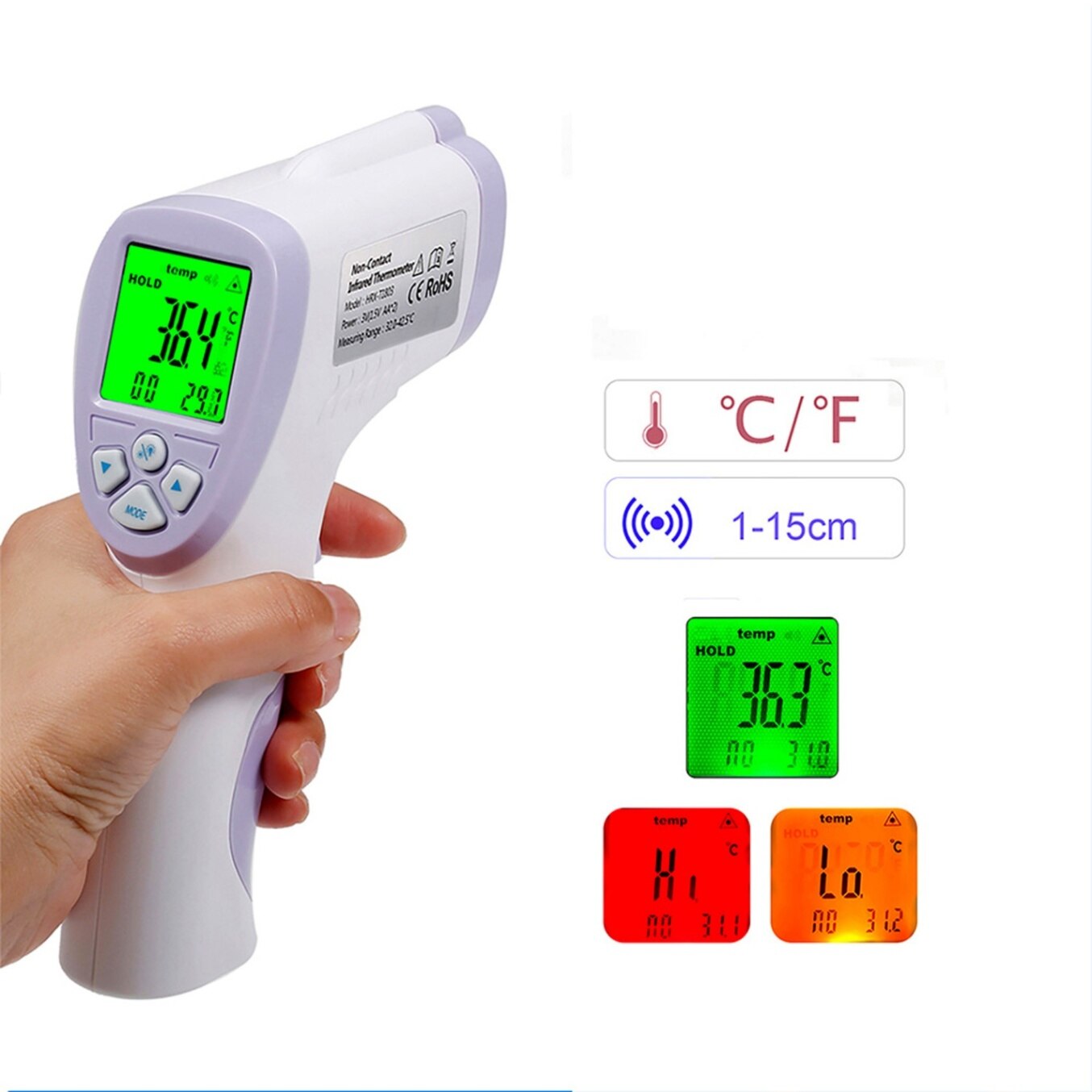 Ear Forehead Thermometer Mini Digital Infrared Baby Temperature Gauge Instrument for Kids Children and Adults Health Care: TYPE 3