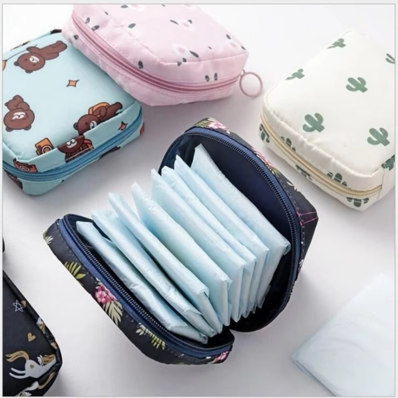 Frauen Tampon Lagerung Tasche fallen Sanitär Pad Beutel Serviette Kosmetik Taschen Organizer Damen machen-hoch Tasche Mädchen Tampon Halfter Organizer