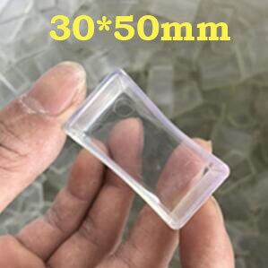 Møbler silikon benkapper føtter pads bord stol ben gulv føtter cap cover protector transparent møbelben: Rektangel 30 x 50mm