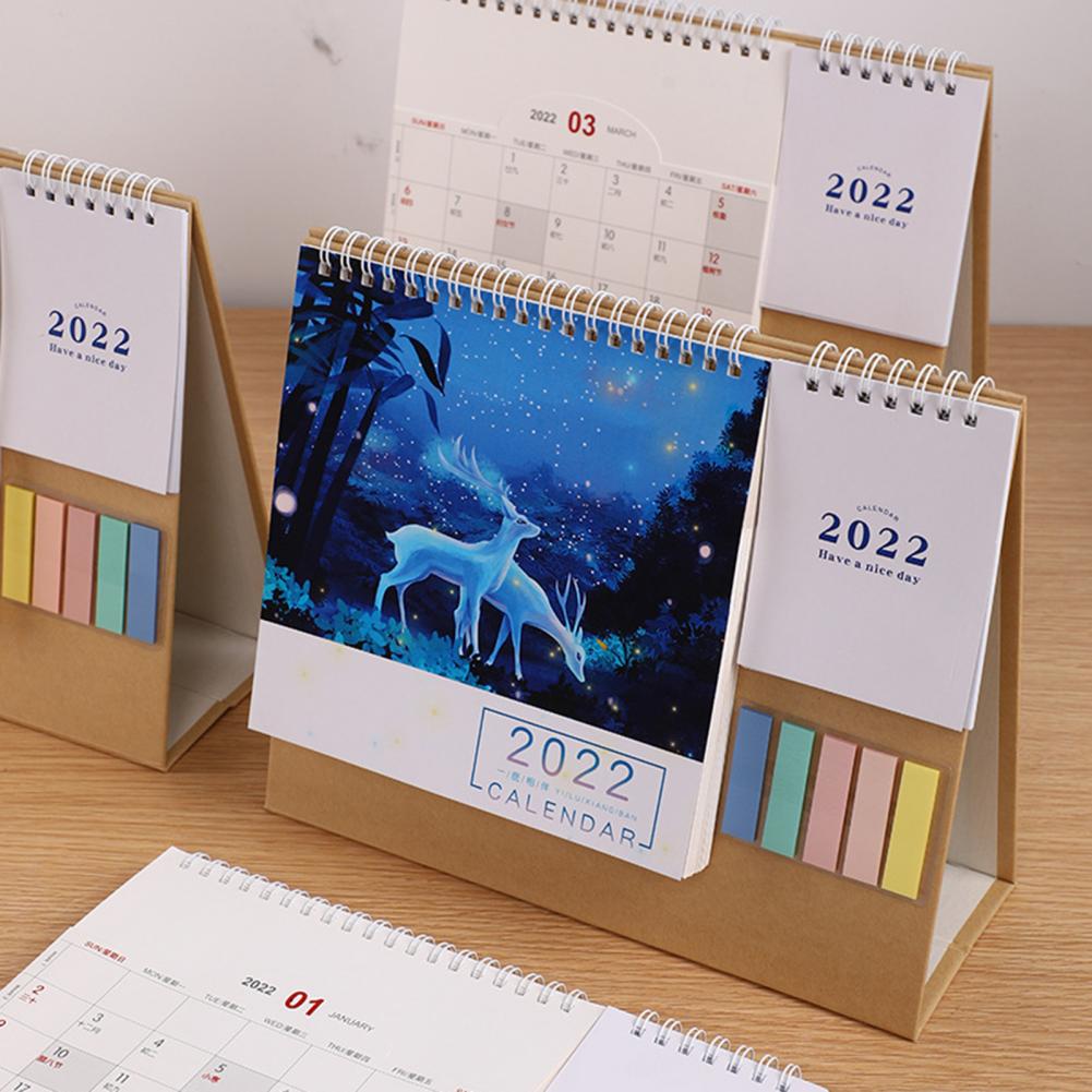 Multi-purpose Kraft Paper Annual Date Week Organizer 2022 Table Planner for Office