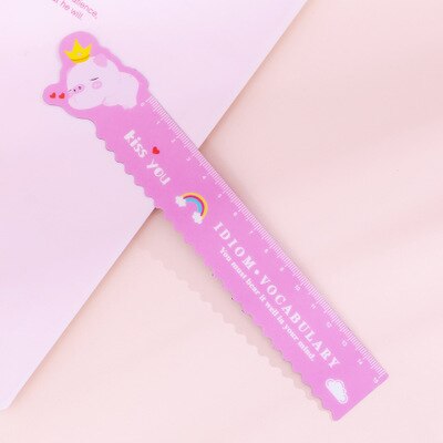 Bonitos efectos de escritorio creativos de Kawaii para estudiantes, regla de Línea ondulada con dibujos animados, 15cm, se puede doblar, suave,: Amarillo