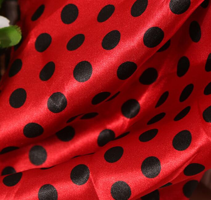 Varjostin pisteprintti satiini polyesteri kärkihattu huivi nauha mekko pyjamakangasta joustamaton: 5