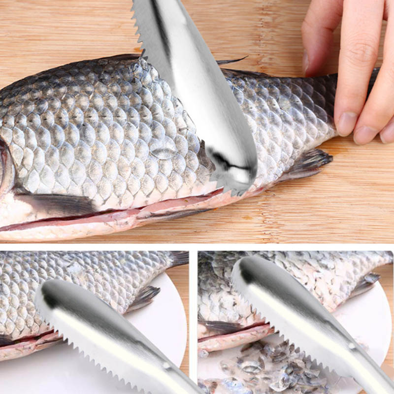 Stainless Steel Fish Skin Brush Scraping Fishing Scale Brush Graters Fast Remove Fish Knife Cleaning Peeler Scalers Scraper 1PC