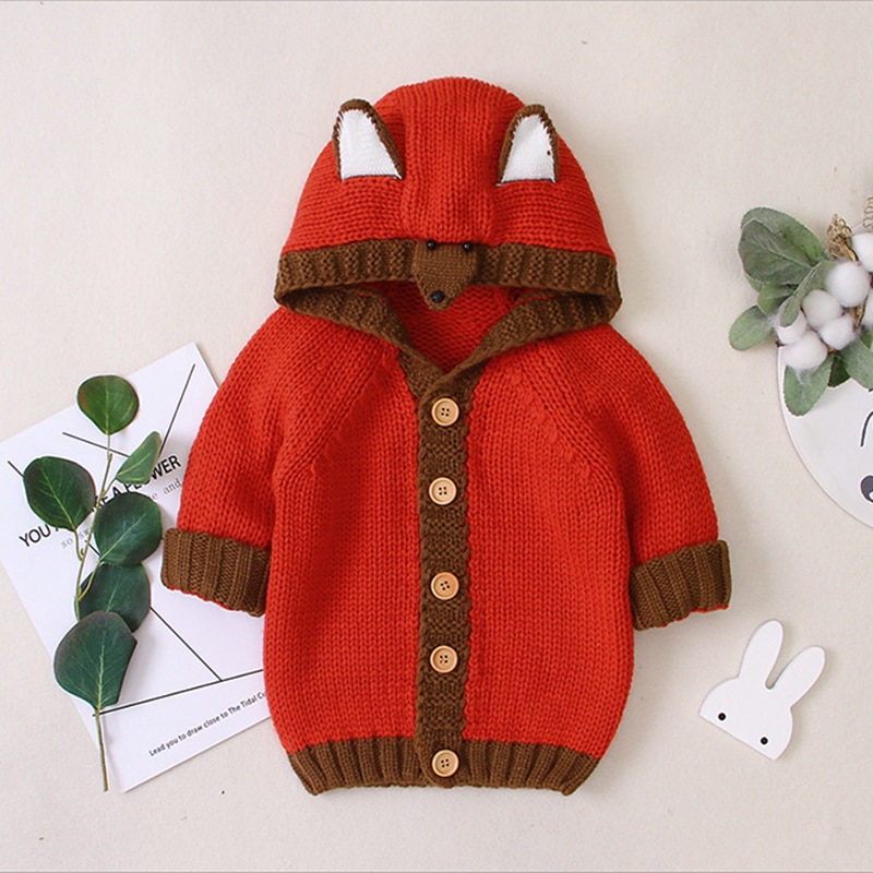 0-3T Peuter Kid Baby Meisje Kleding Herfst Winter Warme Gebreide Trui Lange Mouwen Hooded Vest Trui Truien leuke Outfit