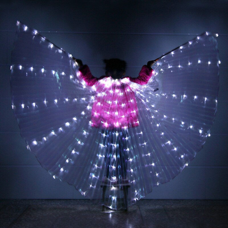 Alas de Isis con luz LED para niños, Alas de LED para danza del vientre, grados, puesta en escena egipcia, recién llegado, 360: White