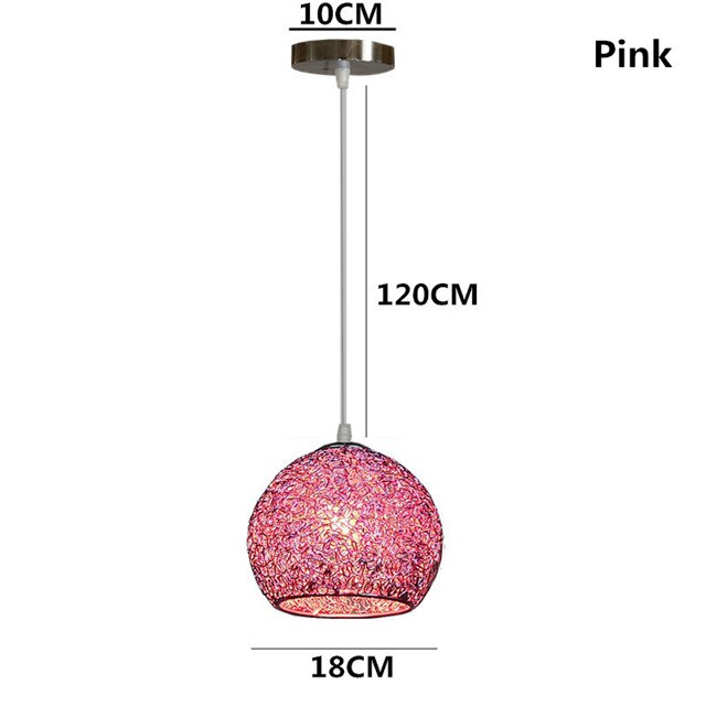 Modern aluminium metall  e27 led taklampa macaron enkelhuvud pendellampa för trappa matsal vardagsrum studie hotell: Rosa