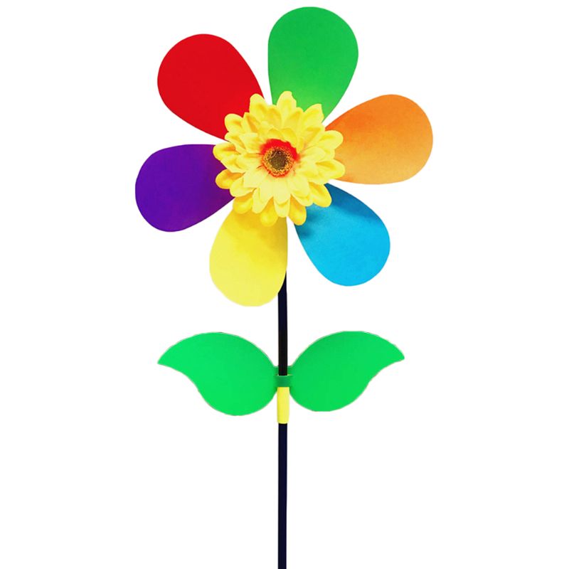 Bunte Sonnenblumen Windmühle Wind Spinner Windrad Garten Hof Dekoration freundlicher DIY Spielzeug draussen