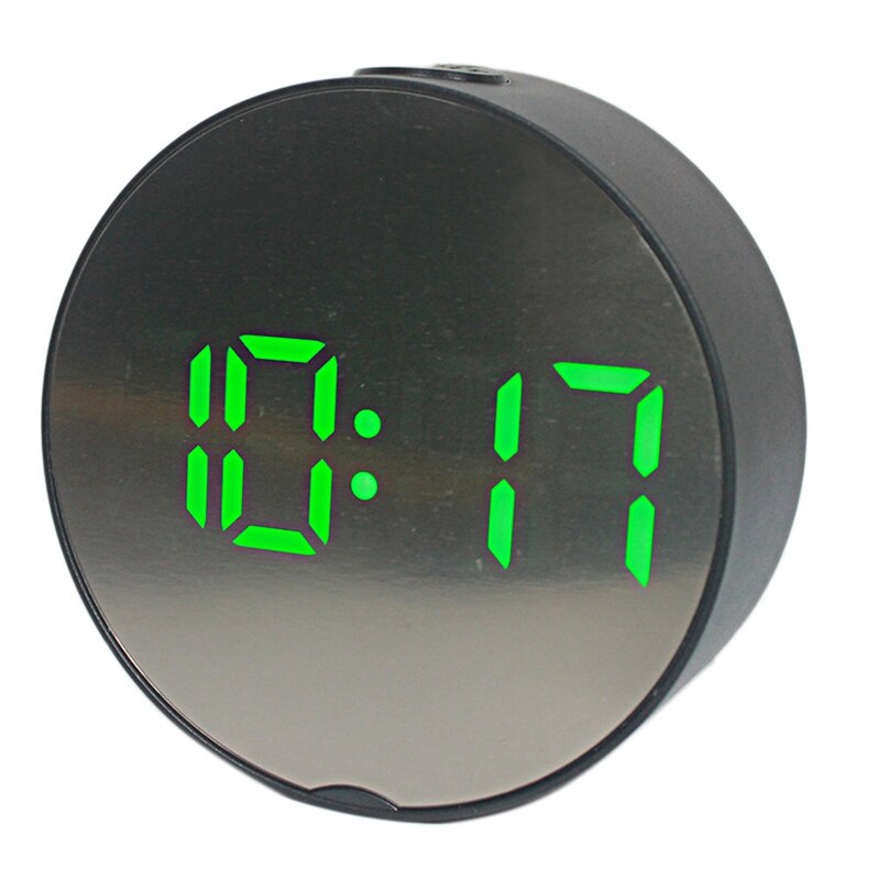 LED Digital Alarm Clock USB Electric Desk Bedside Clocks with Snooze Date Temperature 12/24Hour for Bedroom Office: Black green word